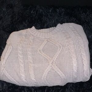 Cream Cable Knit Sweater - Cozy Textured Pullover